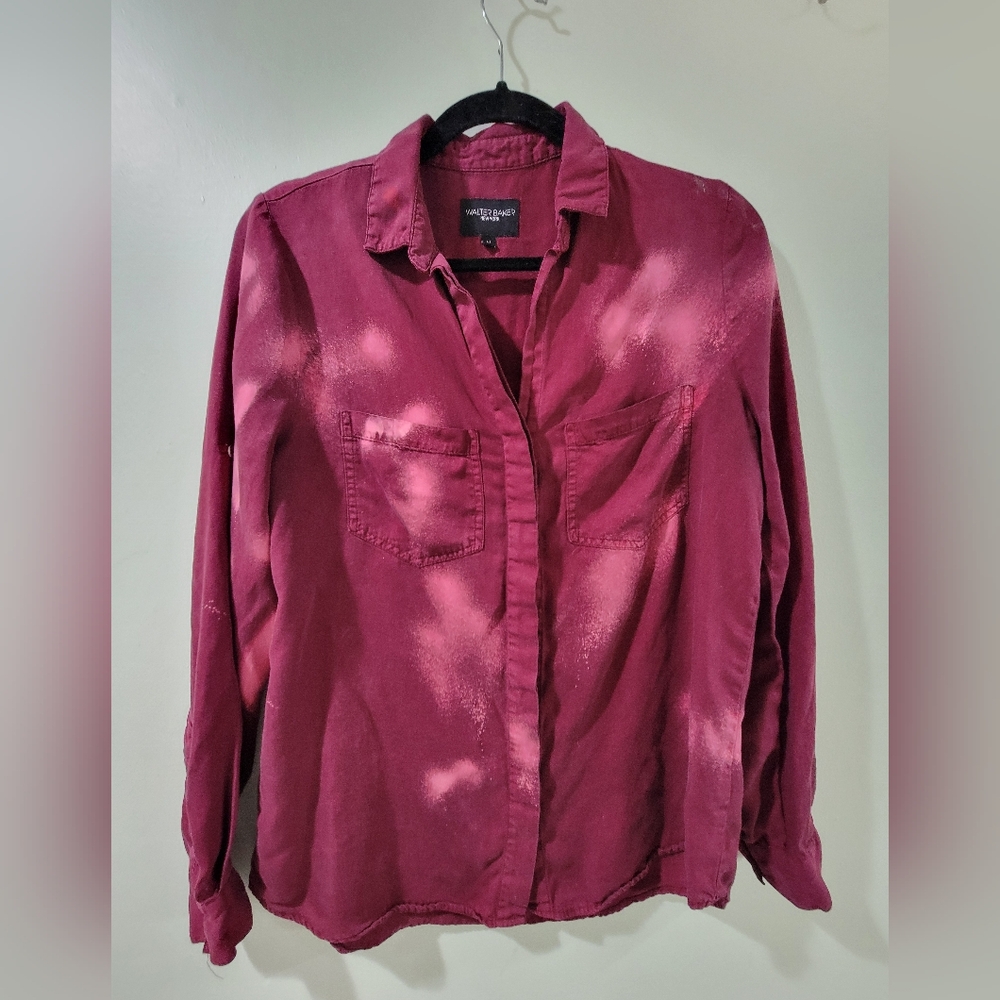 Walter Baker Bleached Designed Button Down Shirt … - image 2